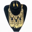 Feather necklace and earrings set
